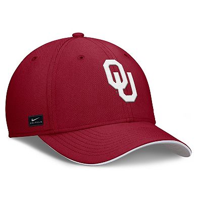 Men's Nike Crimson Oklahoma Sooners 2025 Dugout Coaches Rise Swoosh Performance Flex Hat
