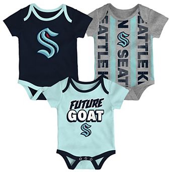 Newborn Seattle Kraken Loyal Buddies Three-Pack Bodysuit Set