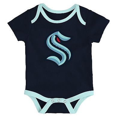Newborn Seattle Kraken Loyal Buddies Three-Pack Bodysuit Set