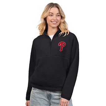 Women's G-III 4Her by Carl Banks Black Philadelphia Phillies Everst Sherpa Half-Zip Pullover