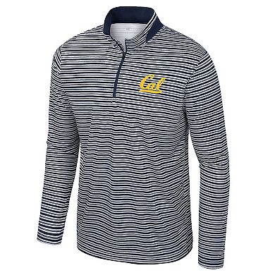 Men's Colosseum Navy Cal Bears Striped Quarter-Zip Top