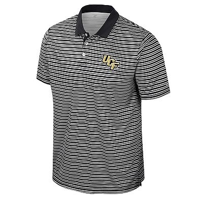 Men's Colosseum Black UCF Knights Striped Polo