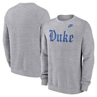 Men's Nike Heather Gray Duke Blue Devils Old English Pullover Sweatshirt