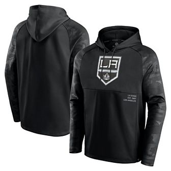 Men's Fanatics Black Los Angeles Kings Shade Defender Raglan Pullover Hoodie