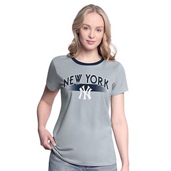 Women's G-III 4Her by Carl Banks Gray New York Yankees Pitch T-Shirt