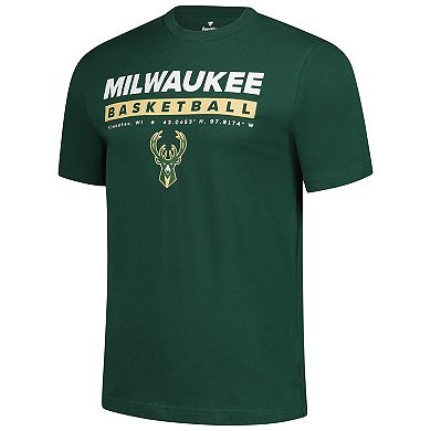 Men's Fanatics Hunter Green Milwaukee Bucks Location Just Net T-Shirt