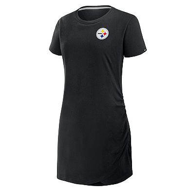 Women's Fanatics Black Pittsburgh Steelers Relaxed Fit Drape Dress