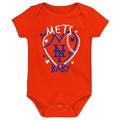 Infant New York Mets Slide Home Three-Pack Bodysuit Set