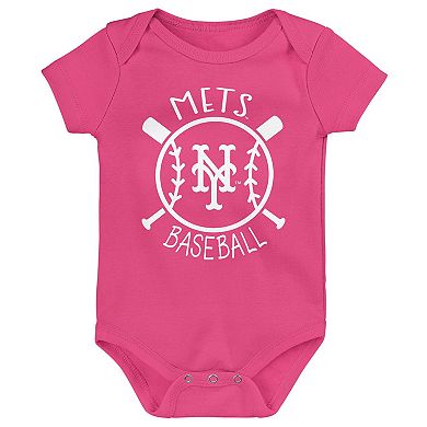 Infant New York Mets Slide Home Three-Pack Bodysuit Set
