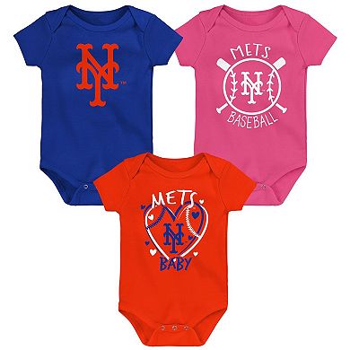 Infant New York Mets Slide Home Three-Pack Bodysuit Set