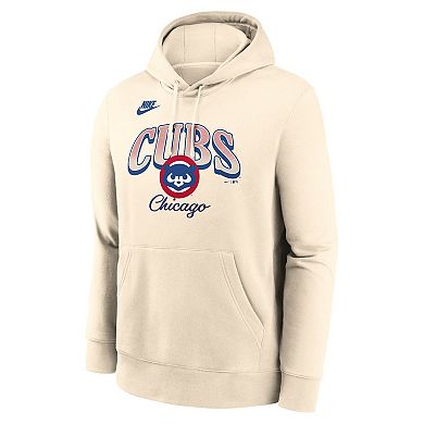 Men's Nike Natural Chicago Cubs Cooperstown Collection Club Fleece Pullover Hoodie