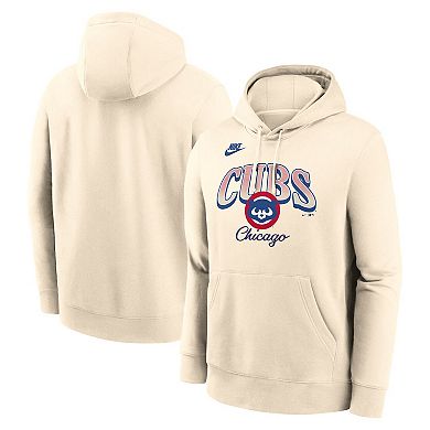 Men's Nike Natural Chicago Cubs Cooperstown Collection Club Fleece Pullover Hoodie