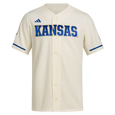 Men's adidas Cream Kansas Jayhawks Replica Baseball Jersey