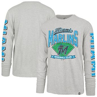 Men's '47 Gray Miami Marlins Fair Ball Franklin Long Sleeve T-Shirt