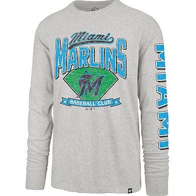 Men's '47 Gray Miami Marlins Fair Ball Franklin Long Sleeve T-Shirt