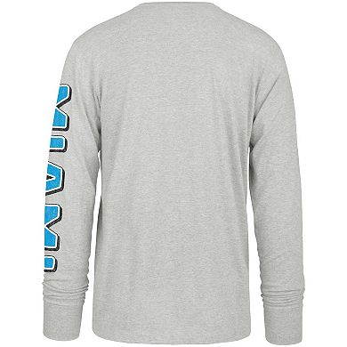 Men's '47 Gray Miami Marlins Fair Ball Franklin Long Sleeve T-Shirt