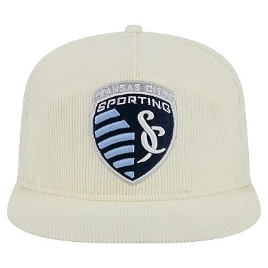 Men's New Era Cream Sporting Kansas City 2025 Kickoff Snapback Golfer Hat