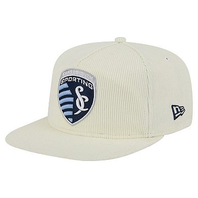 Men's New Era Cream Sporting Kansas City 2025 Kickoff Snapback Golfer Hat