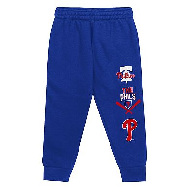 Toddler Red/Royal Philadelphia Phillies Wind Up Pullover Hoodie and Sweatpants Set