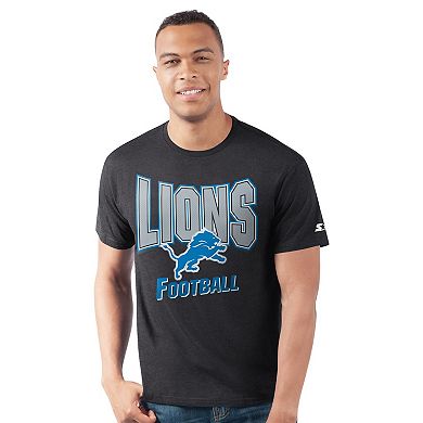 Men's Starter Heather Black Detroit Lions Prime Time T-Shirt