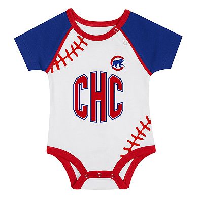 Newborn & Infant Chicago Cubs Tied Up Bodysuit, Bib & Bootie Set