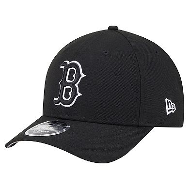 Men's New Era Black Boston Red Sox Player Replica 9FORTY Adjustable Hat