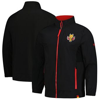 Men's Fanatics Black Calgary Flames Woven Rink Full-Zip Jacket