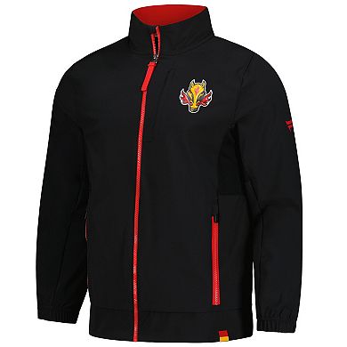 Men's Fanatics Black Calgary Flames Woven Rink Full-Zip Jacket