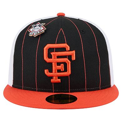 Men's New Era Black San Francisco Giants Pinstripe 59FIFTY Fitted Hat