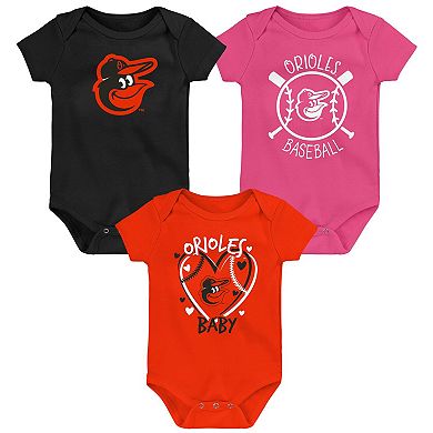 Infant Baltimore Orioles Slide Home Three-Pack Bodysuit Set