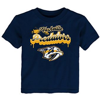 Toddler Navy Nashville Predators Bubbly Script T-Shirt