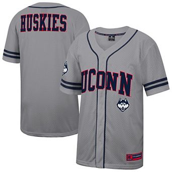 Men's Colosseum Gray UConn Huskies Free Spirited Baseball Jersey