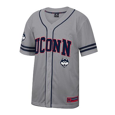 Men's Colosseum Gray UConn Huskies Free Spirited Baseball Jersey