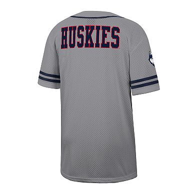 Men's Colosseum Gray UConn Huskies Free Spirited Baseball Jersey