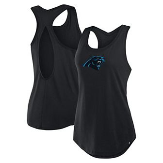 Women's Fanatics Black Carolina Panthers Iron Fan Tank Top