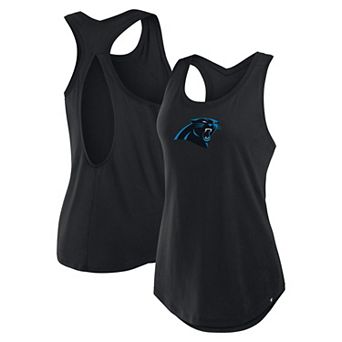 Women's Fanatics Black Carolina Panthers Iron Fan Tank Top