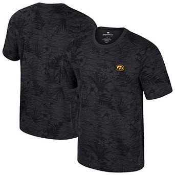 Men's Colosseum Black Iowa Hawkeyes Floral Printed T-Shirt