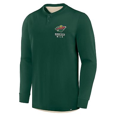Men's Fanatics Green Minnesota Wild Adrenaline Push Long Sleeve T-Shirt