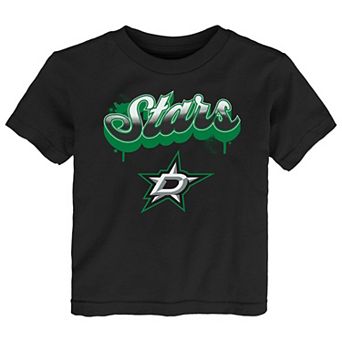 Toddler Black Dallas Stars Bubbly Script T-Shirt