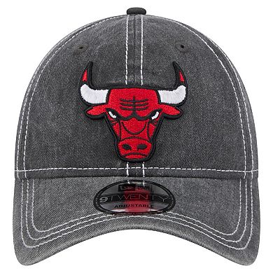 Men's New Era Black Chicago Bulls Pigment Dyed 9TWENTY Adjustable Hat