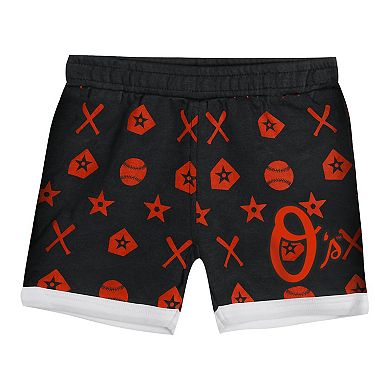 Infant Black Baltimore Orioles On Deck 2-Piece Diaper Cover Set