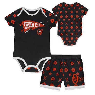 Infant Black Baltimore Orioles On Deck 2-Piece Diaper Cover Set