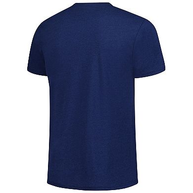 Unisex Charlie Hustle Navy Kansas Jayhawks Basketball State Tri-Blend T-Shirt