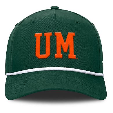 Men's Fanatics Green Miami Hurricanes Foul Ball Rope Adjustable Hat