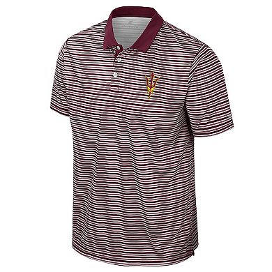 Men's Colosseum Maroon Arizona State Sun Devils Striped Polo