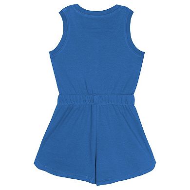 Girls Toddler Blue Detroit Lions Super Girl Romper