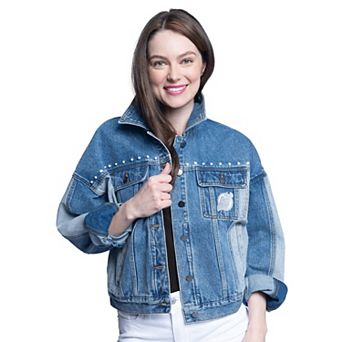 Women's G-III Sports by Carl Banks New Jersey Devils Buzzer Beater Button-Up Denim Jacket