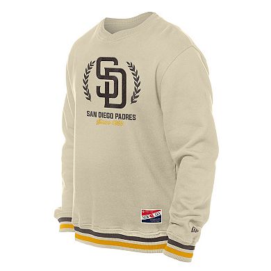 Men's New Era Cream San Diego Padres Throwback Pullover Sweatshirt