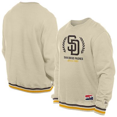 Men's New Era Cream San Diego Padres Throwback Pullover Sweatshirt