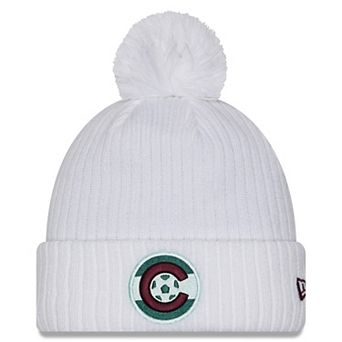 Men's New Era White Colorado Rapids 2025 Jersey Hook Cuffed Knit Hat with Pom